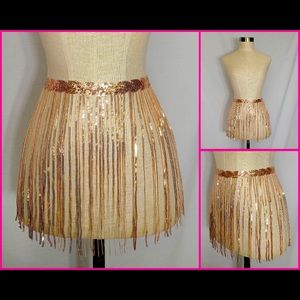Sequin gold wrap skirt
